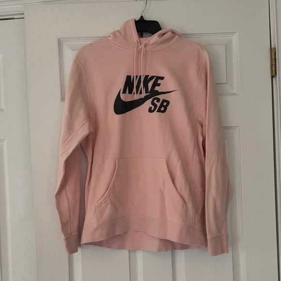 Women’s Nike SB Light Pink Hoodie with Black Logo - Picture 1 of 4